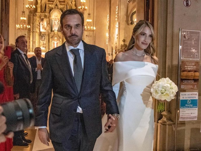 Paco Marco y Melissa Kotler se dan el "sí quiero" en la parroquia de Sant Ramon de Penyafort Rambla de Catalunya a 07 de Novimebre de 2025 en Barcelona (España).