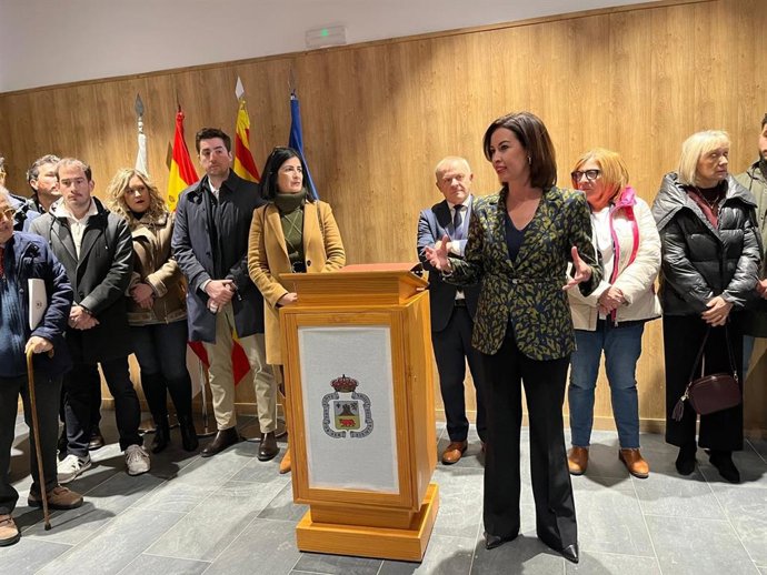 La secretaria general del PSOE Zaragoza, Teresa Ladrero, este sábado en Borja.