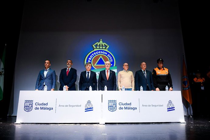 El alcalde de Málaga, Francisco de la Torre,  en el acto de Protección Civil de Málaga.
