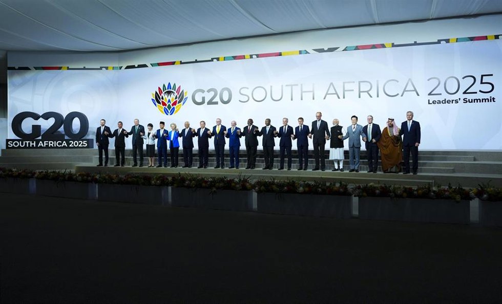 Foto de familia de la cumbre del G20 en Johannesburgo (Sudáfrica)