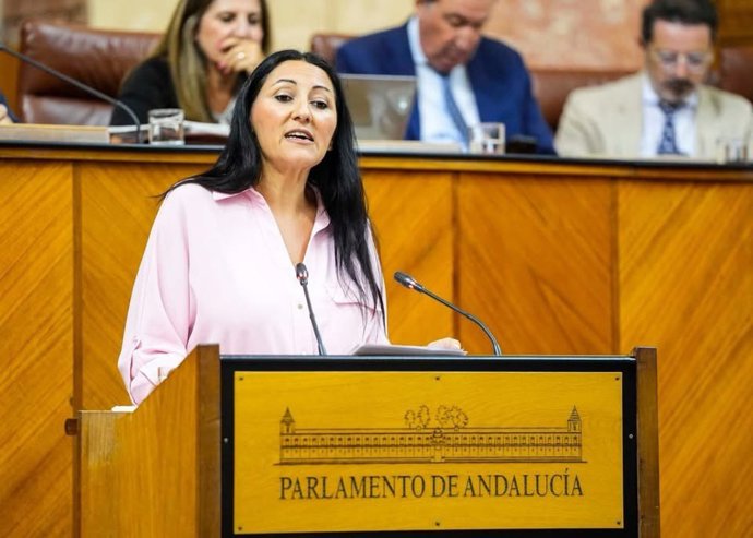La parlamentaria andaluza por Granada y Secretaria de Acción Institucional de Podemos Andalucia, Alejandra Durán, en una sesión en la Cámara autonómica.