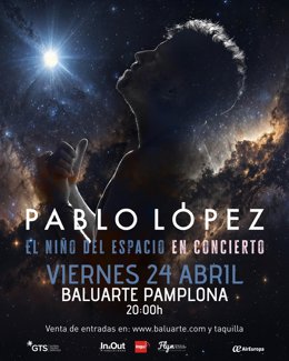 Cartel del concierto de Pablo López en Pamplona.