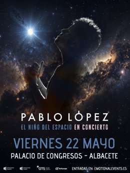 Cartel de la gira 'El Niño del Espacio en Concierto' de Pablo López