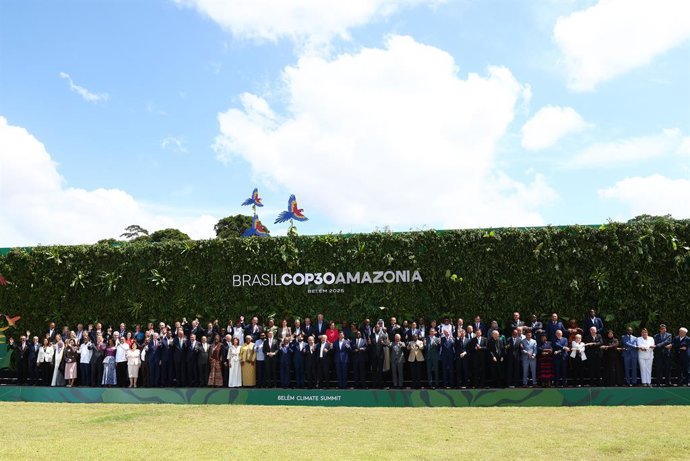 El presidente del Gobierno, Pedro Sánchez, durante la 30 Conferencia de las Naciones Unidas sobre el Cambio Climático de 2025 (COP30) en Belém, a 7 de noviembre de 2025, en Belém, Pará (Brasil). La cumbre anual, organizada por Naciones Unidas, reúne a líd