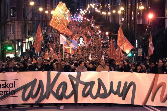 Manifestación de EH Bildu en Bilbao, a 22 de noviembre de 2025