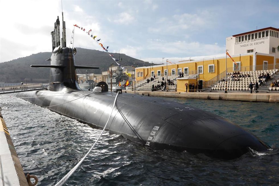 Archivo - Vista del submarino 'Isaac Peral' S-81, en la Flotilla de Submarinos del Arsenal de Cartagena