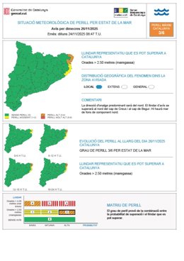 Aviso de situación meteorológica de peligro por el estado del mar en L'Empordà