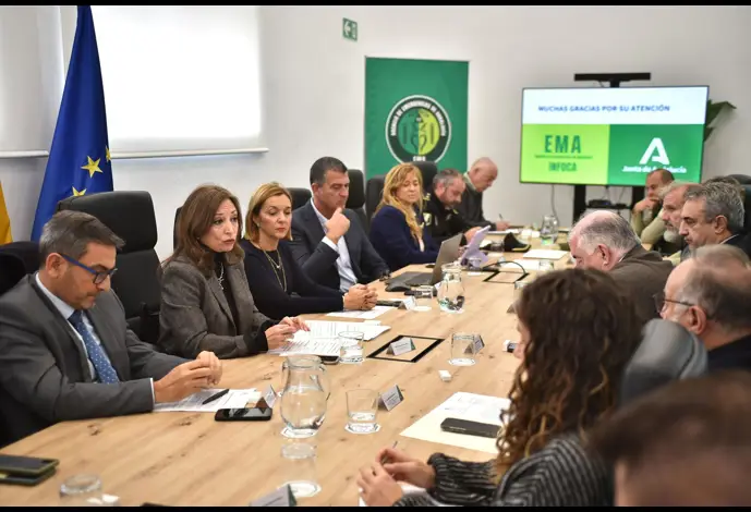 Comité Asesor Provincial del Plan Infoca presidido por la delegada del Gobierno de la Junta de Andalucía en Málaga, Patricia Navarro
