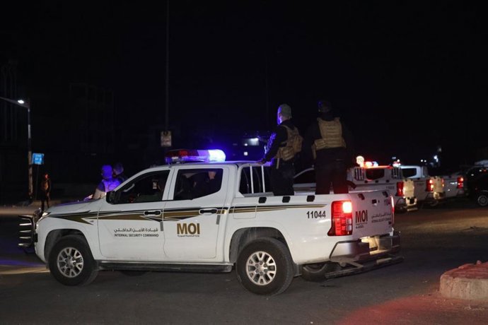 Posicionamento da polícia na cidade síria de Homs