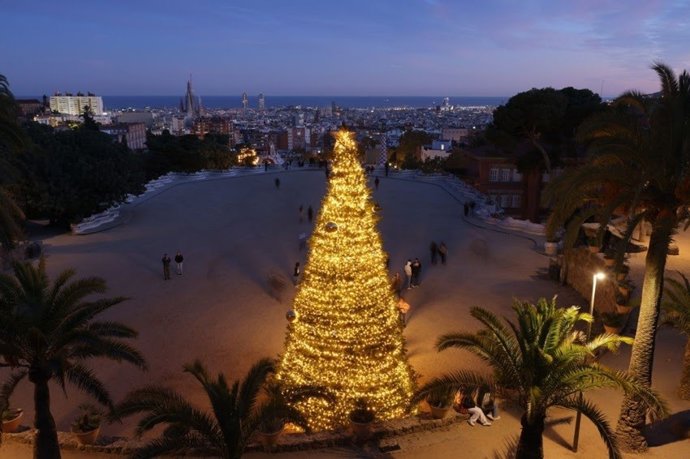 Decoració de Nadal al Park Güell de Barcelona