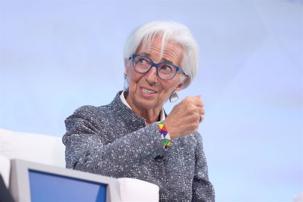 Archivo - 16 October 2025, US, Washington: European Central BankPresident Christine Lagarde speaks during the "Debate on the Global Economy: Shaping Economic Policies Amid a Shifting Global Landscape" at the annual meeting of the International Monetary