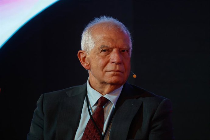 O ex-alto representante da União para Relações Exteriores e Política de Segurança, Josep Borrell, durante o colóquio "Ibero-América e o futuro da ordem mundial" no Congresso Ibero-Americano do Futuro, na Casa América, em 30 de outubro de 2025, em Madri.