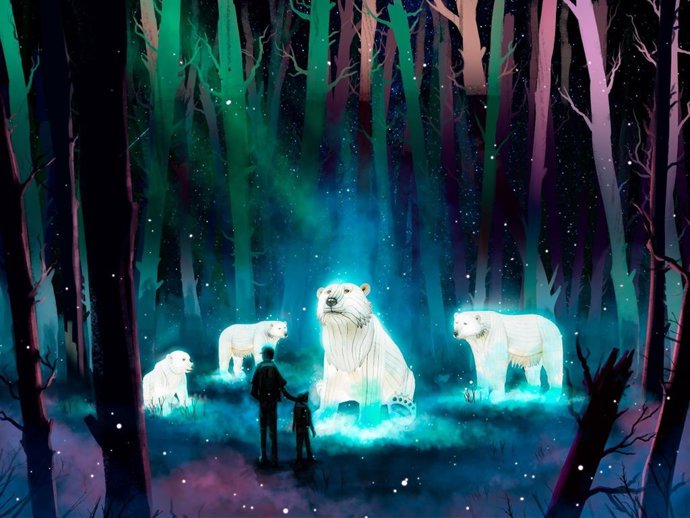 Imagen del espectáculo "Boreal", la nueva edición de Naturaleza Encendida, que estará en el parque Grande de Zaragoza en Navidad