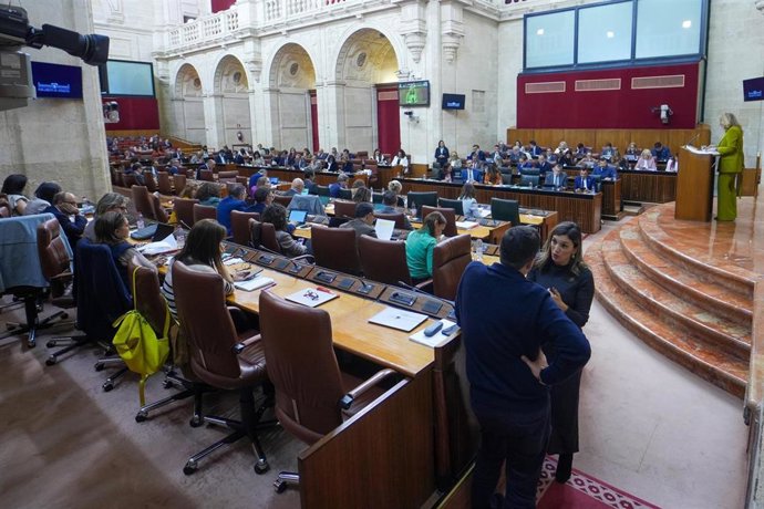 Sesión plenaria del debate de totalidad del proyecto de Ley del Presupuesto andaluz para 2026. A 12 de noviembre de 2025, en Sevilla (Foto de archivo).