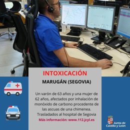 Gráfico elaborado por el 112 de Castilla y León con los datos sobre los hechos ocurrido en una vivienda de Marugán