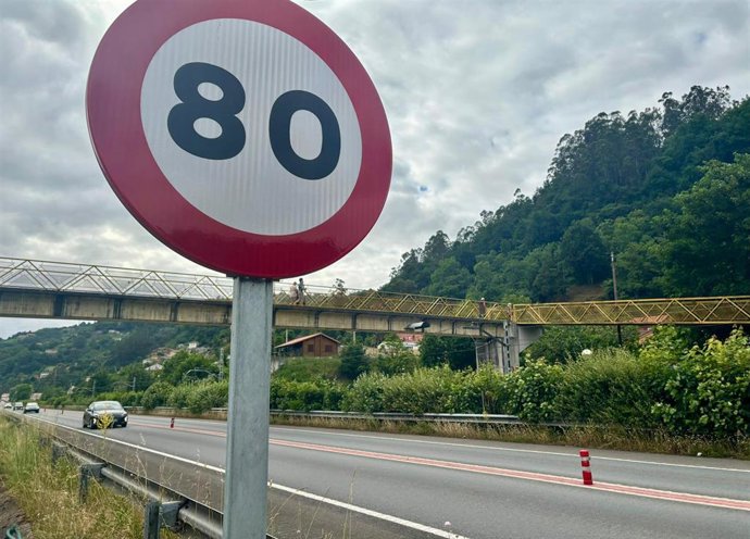 Archivo - Corredor del Nalón. Carretera regional AS-117. Vía rápida que une Laviana y Langreo y que conecta con Oviedo y con Gijón a través de la Autovía Minera, con una línea continua de color rojo en la mediana entre Sama y El Entrego.