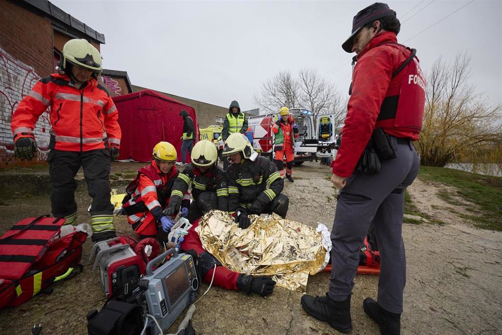 Simulacro de accidente aéreo.
