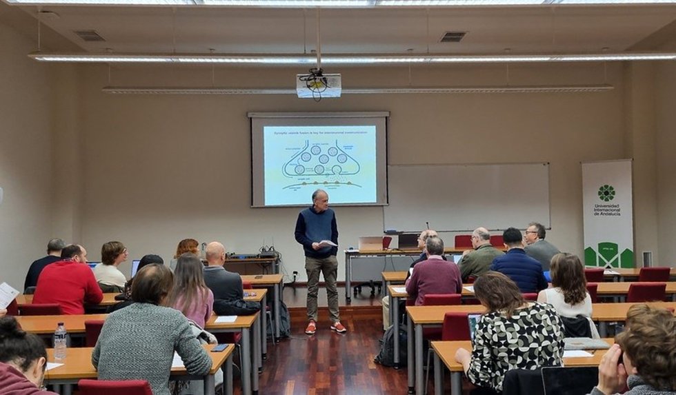 Thomas Südhof, durante el encuentro científico internacional 'Mecanismos sinápticos en la salud y la enfermedad'.