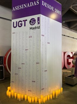 Memorial de UGT por las víctimas de violencia de género el 25N, Día Internacional contra la Violncia de Género.