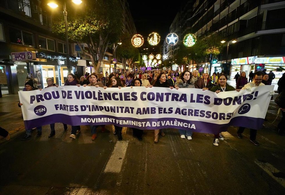 Imagen de la manifesatción con motivo del 25N en Valncia