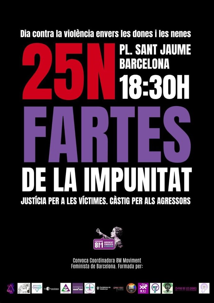 Moviment Feminista de Barcelona alerta de la "absoluta impunidad" de los agresores.