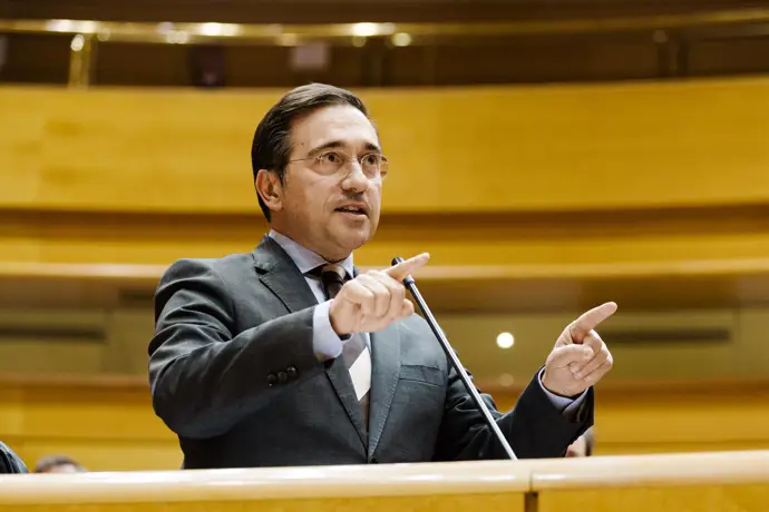 El ministro de Asuntos Exteriores, José Manuel Albares, interviene en el Senado