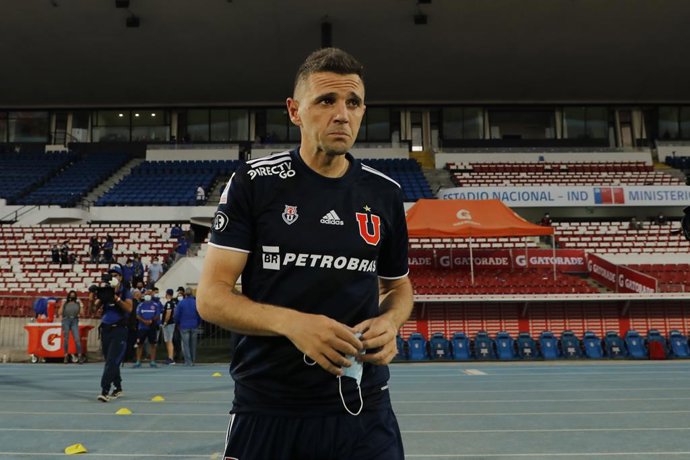 Futbol, Universidad de Chile vs Deportes Antofagasta Trigesima cuarta fecha, campeonato nacional 2020. El jugador de Universidad de Chile Walter Montillo es fotografiado durante el partido futbol de primera division disputado en el estadio Nacional de