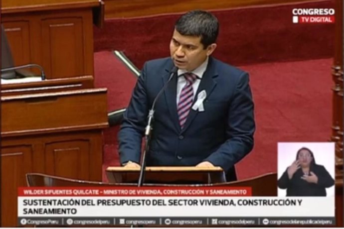 Ministro de Vivienda, Construcción y Saneamiento, Wilder Sifuentes.