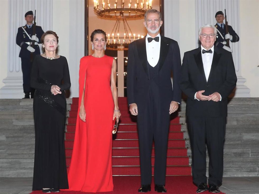 Archivo - Los Reyes, el Presidente de la República Alemana, Frank-Walter Steinmeier, y la primera dama, Elke Büdenbender, en la cena de Estado ofrecida en honor de sus Majestades en el Palacio de Bellevue