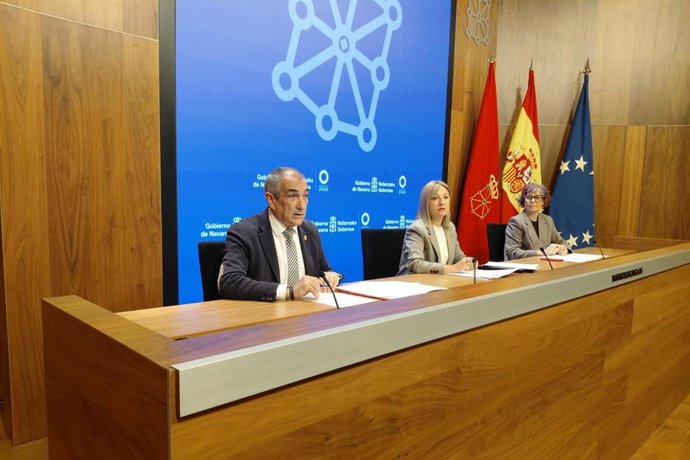 El consejero Óscar Chivite, en la rueda de prensa posterior a la sesión de gobierno.