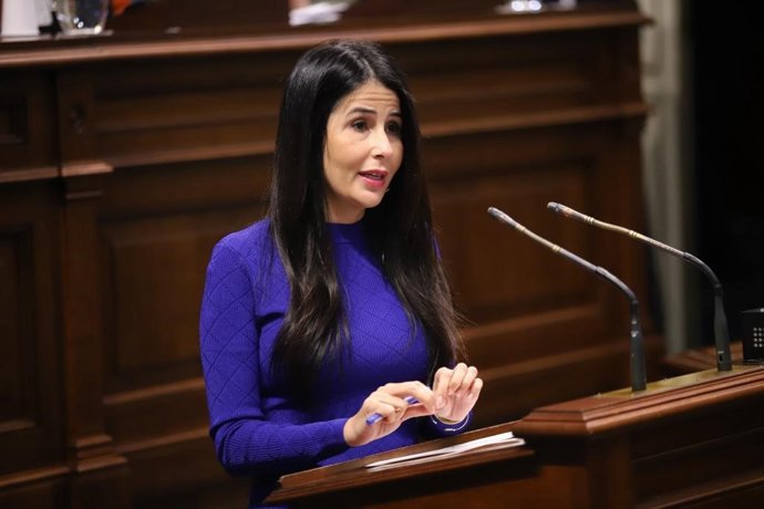 Archivo - La presidenta del Grupo Parlamentario Agrupación Socialista Gomera (ASG), Melodie Mendoza