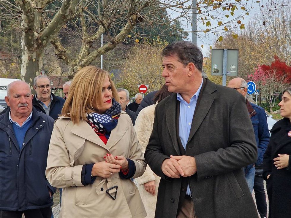 Digna Rivas y Besteiro este miércoles en Redondela (Pontevedra).