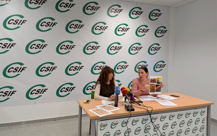 Rueda de prensa de la responsable de CSIF Sanidad Toledo, Victoria Gutiérrez y Rosa Salort, trabajadora del Laboratorio de Anatomía Patológica del HUT.