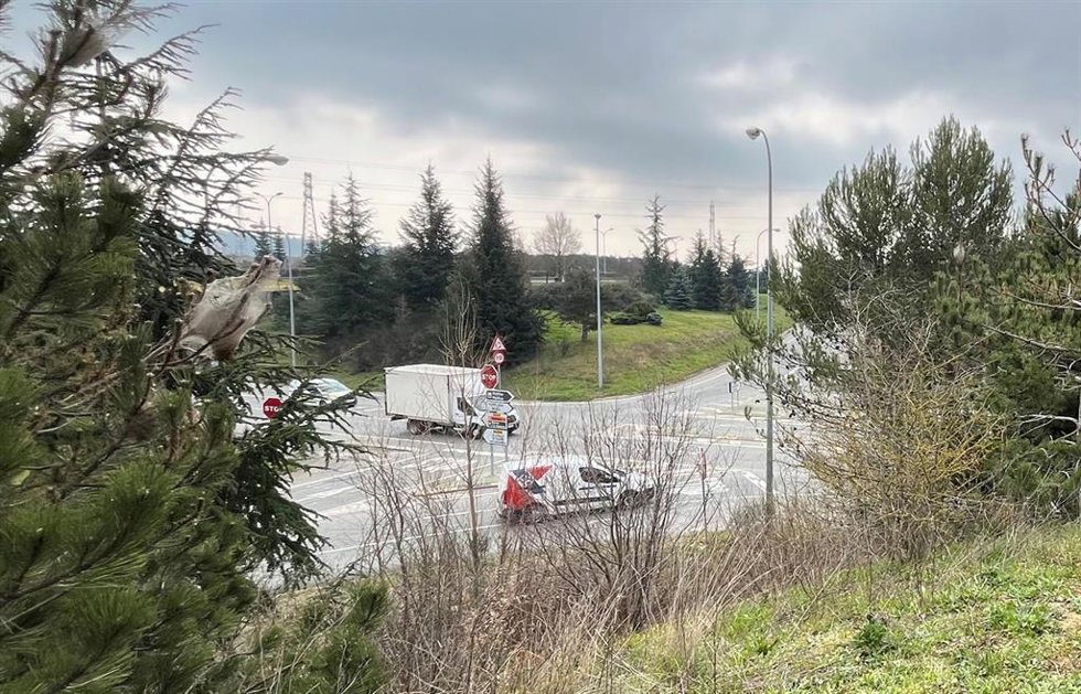 Ubicación donde se construirá la nueva glorieta de Mutilva .