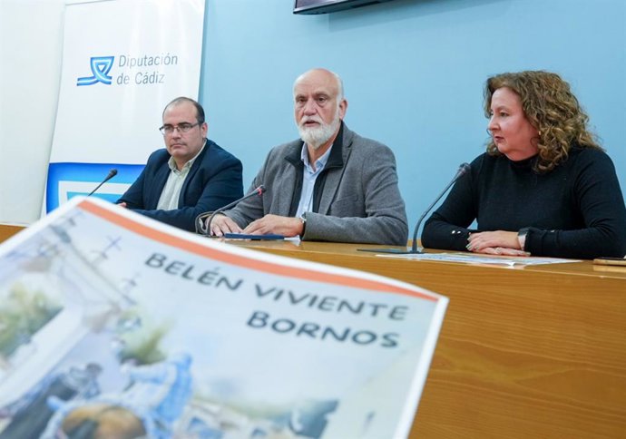 Javier Vidal y Hugo Palomares presentan el Belén Viviente de Bornos para la Navidad de 2025.