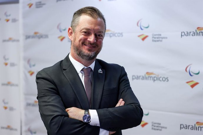 Archivo - Andrew Parsons, President of the International Paralympic Committee (IPC), poses for photo after his interview for Europa Press at Consejo Superior de Deportes (CSD) building on May 18, 2022, in Madrid, Spain.