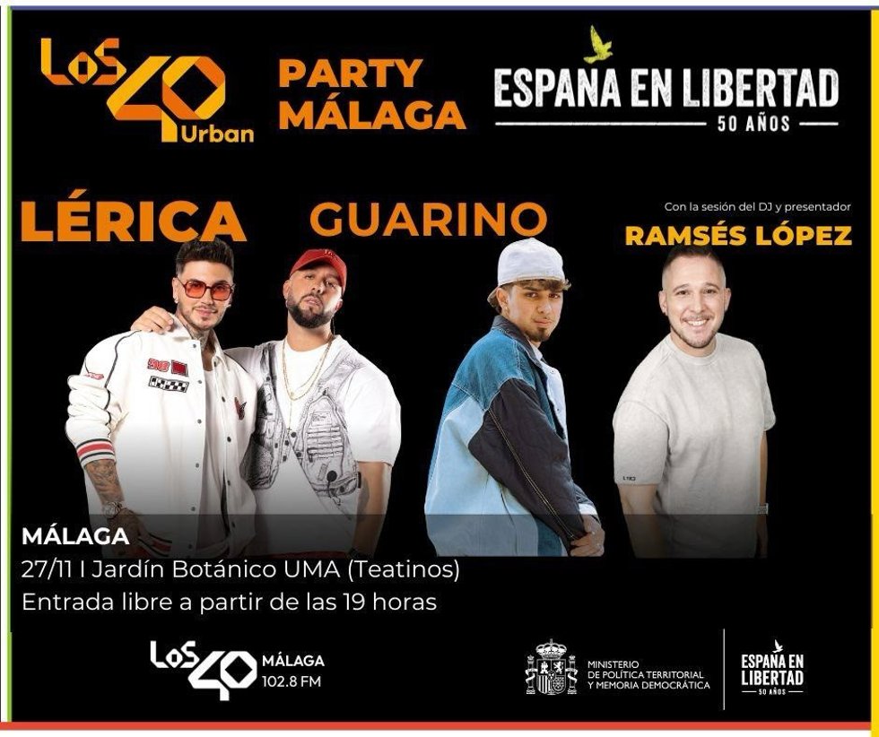 La Subdelegación del Gobierno celebra los 50 años en libertad con un concierto en la Universidad de Málaga.