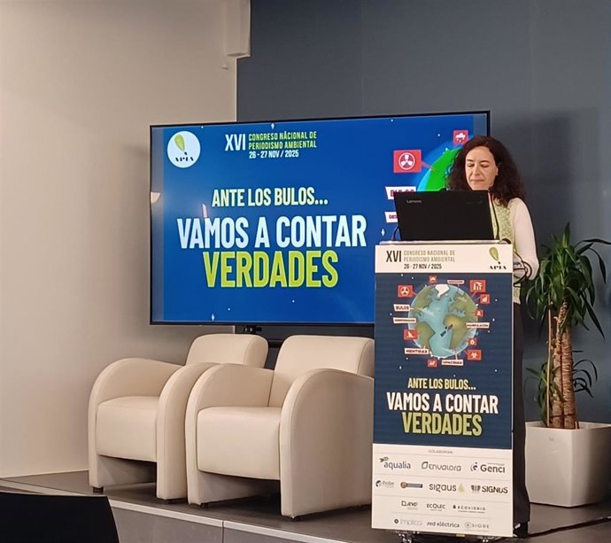 La presidenta de APIA, María García de la Fuenta, en la inaguruación del XVI Congreso Nacional de Periodismo Ambiental
