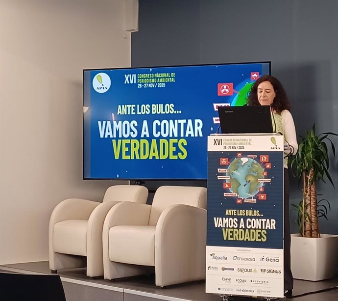 La presidenta de APIA, María García de la Fuenta, en la inaguruación del XVI Congreso Nacional de Periodismo Ambiental