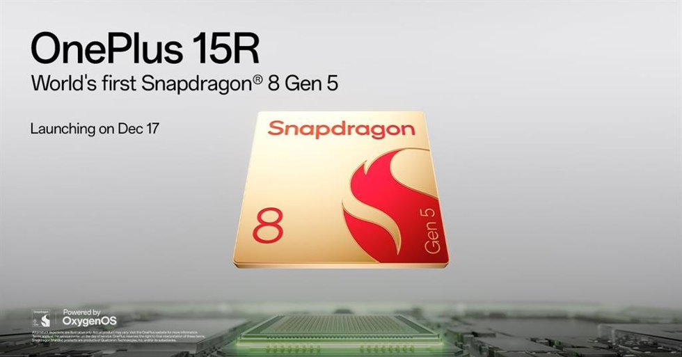 Recurso del chip que potencia el móvil OnePlus 15R