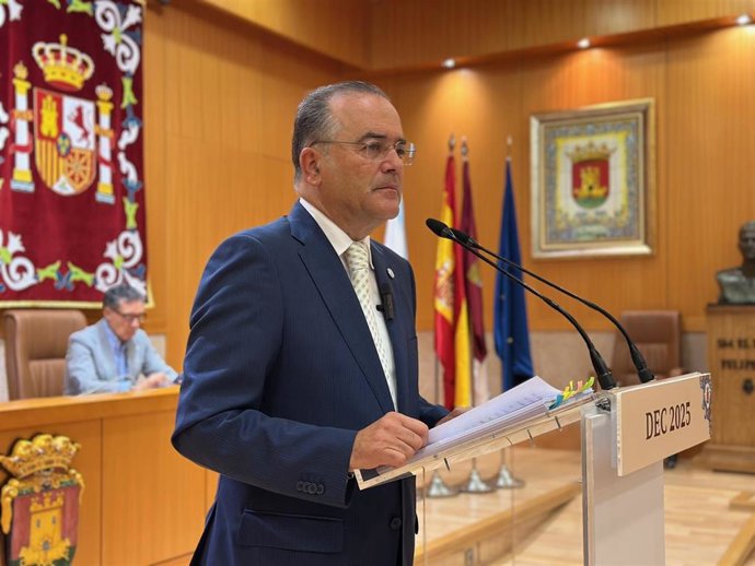 El alcalde de Talavera de la Reina, José Julián Gregorio, en el Debate sobre el Estado de la Ciudad.