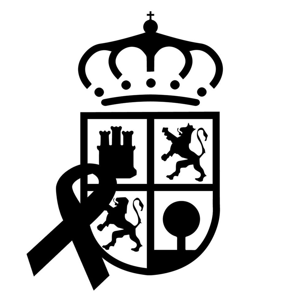 Escudo de campillo en señal de luto por el crimen machista de una joven de 25 años.