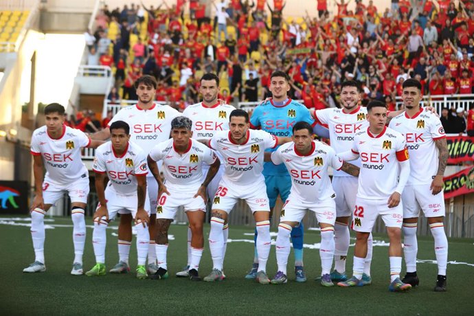 Futbol, Deportes Limache vs Union Espanola. Fecha 28, Liga de primera 2025. El equipo de Union Espanola es fotografiado durante el partido de primera division contra Deportes Limache disputado en el estadio Lucio Farina de Quillota,