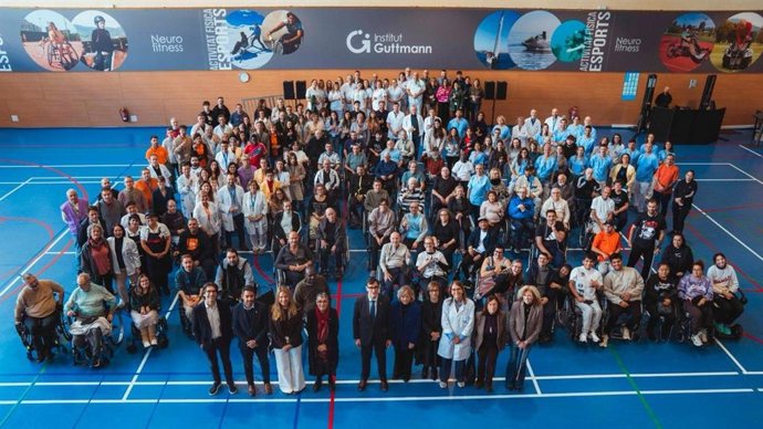 Illa, Pané i altres personalitats durant l'acte del 60è aniversari de l'Institut Guttmann