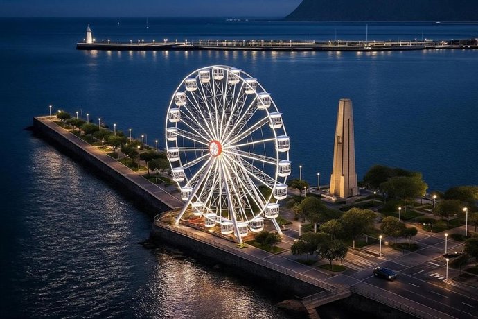 Simulación de la noria que se instalará en Getxo (Bizkaia)