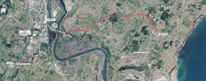 Plano por donde discurrirá la carretera Requejada-Suances