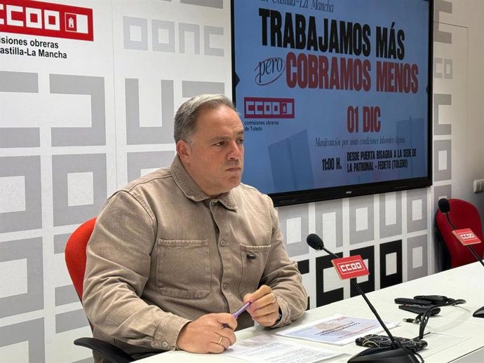 El secretario general de CCOO en la provincia de Toledo, Federico Pérez.