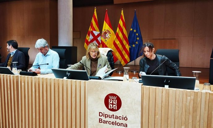 La presidenta de la Diputación de Barcelona, Lluïsa Moret, durante el pleno de este jueves.