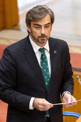 Archivo - El conselleiro de Presidencia, Diego Calvo, en el pleno del Parlamento