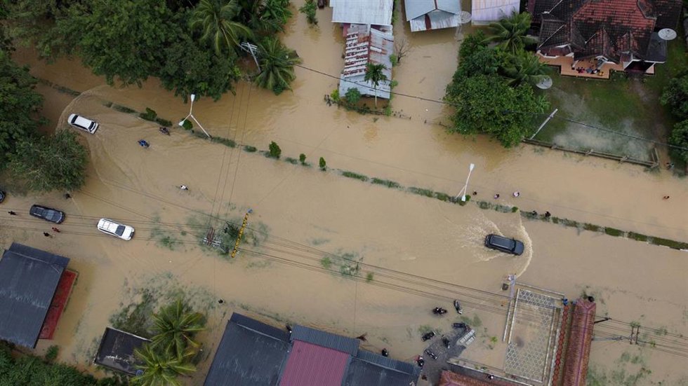 Inundaciones en Aceh, en la isla de Sumatra, Indonesia